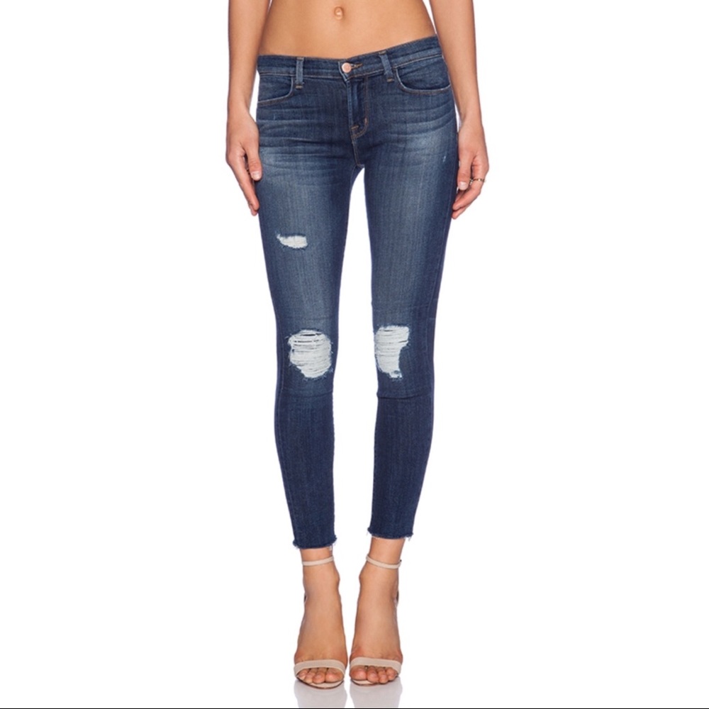 J Brand Mid-Rise Cropped Skinny Troublemaker Jeans - Picture 5 of 8